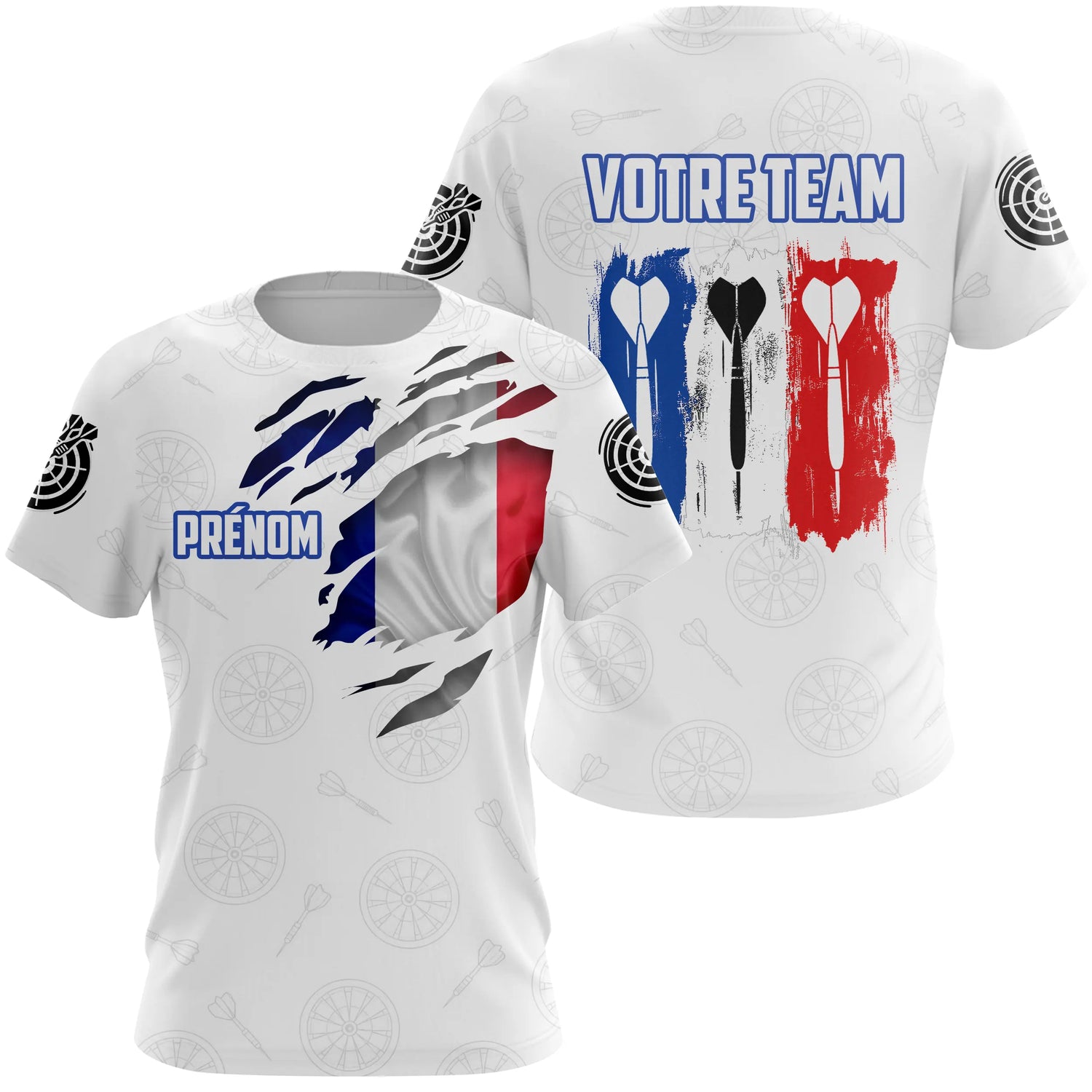 Polo Fléchettes France – Design Tricolore Personnalisé - T-Shirt Femme