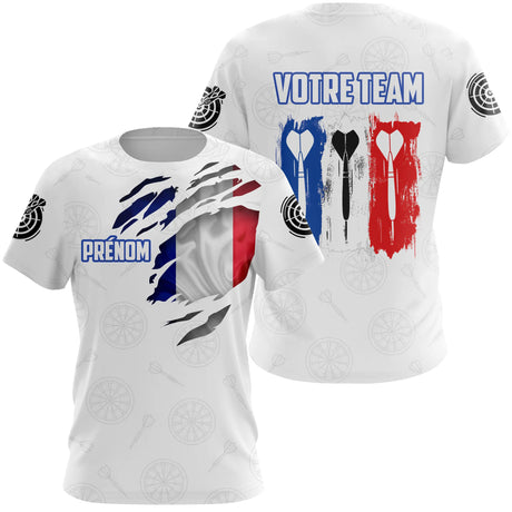 Polo Fléchettes France – Design Tricolore Personnalisé - T-Shirt Femme
