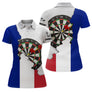 Polo Fléchettes France Drapeau - Design 3D Cible - Polo Femme