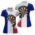 Polo Fléchettes France Drapeau - Design 3D Cible - Polo Femme