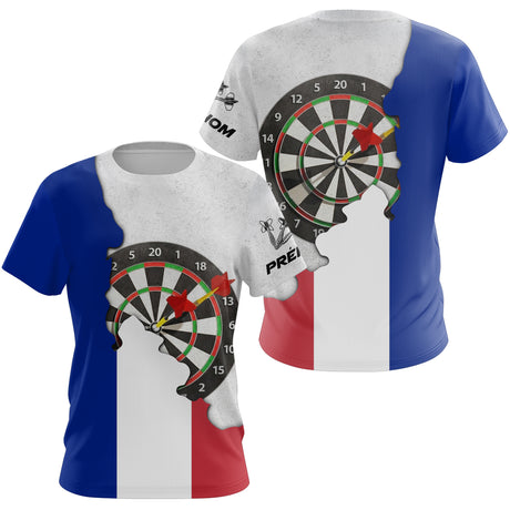 Polo Fléchettes France Drapeau - Design 3D Cible - T-Shirt Femme
