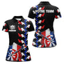 Polo Fléchettes France Noir - Design Drapeau Tricolore - Polo Femme