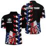 Polo Fléchettes France Noir - Design Drapeau Tricolore - Polo Zippé Homme