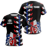 Polo Fléchettes France Noir - Design Drapeau Tricolore - T-Shirt Femme