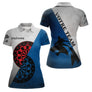 Polo Fléchettes Graphique Loup - Gris Bleu Personnalisé - Polo Femme