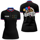 Polo Fléchettes Homme Femme - 180 Noir Bleu Personnalisable - Polo Zippé Femme