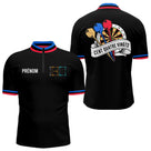 Polo Fléchettes Homme Femme - 180 Noir Bleu Personnalisable - Polo Zippé Homme