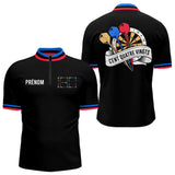Polo Fléchettes Homme Femme - 180 Noir Bleu Personnalisable - Polo Zippé Homme