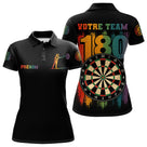 Polo Fléchettes Homme Femme - 180 Noir Équipe - Polo Femme