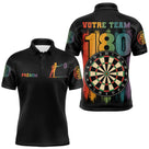Polo Fléchettes Homme Femme - 180 Noir Équipe - Polo Homme