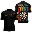 Polo Fléchettes Homme Femme - 180 Noir Équipe - Polo Zippé Homme