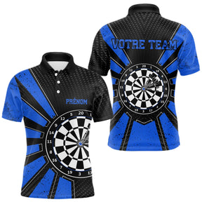 Polo Fléchettes Homme Femme - Cible Bullseye Noir - Polo Homme