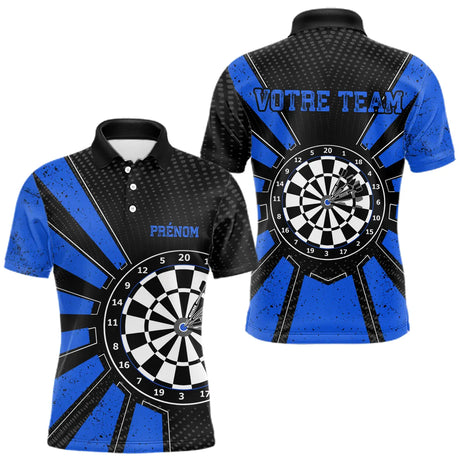 Polo Fléchettes Homme Femme - Cible Bullseye Noir - Polo Homme