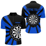 Polo Fléchettes Homme Femme - Cible Bullseye Noir - Polo Zippé Homme