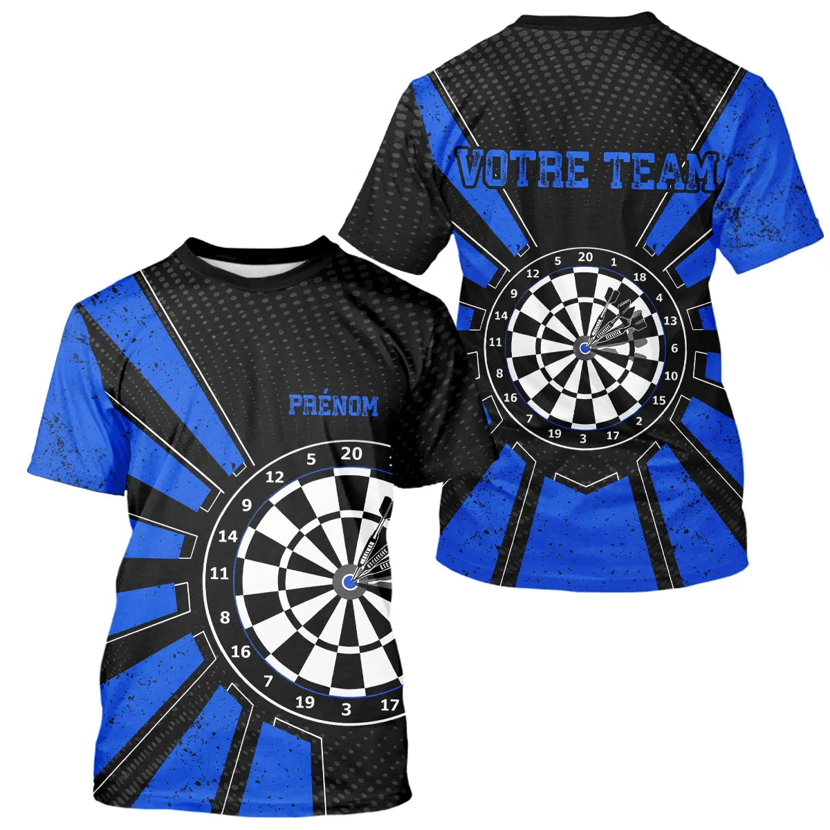 Polo Fléchettes Homme Femme - Cible Bullseye Noir - T-Shirt Homme