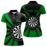 Polo Fléchettes Homme Femme - Cible Bullseye Noir Green - Polo Femme