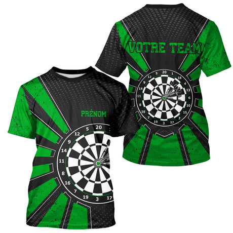 Polo Fléchettes Homme Femme - Cible Bullseye Noir Green - T-Shirt Homme