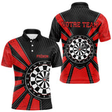 Polo Fléchettes Homme Femme - Cible Bullseye Noir Rouge - Polo Homme