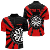 Polo Fléchettes Homme Femme - Cible Bullseye Noir Rouge - Polo Zippé Homme