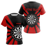 Polo Fléchettes Homme Femme - Cible Bullseye Noir Rouge - T-Shirt Femme
