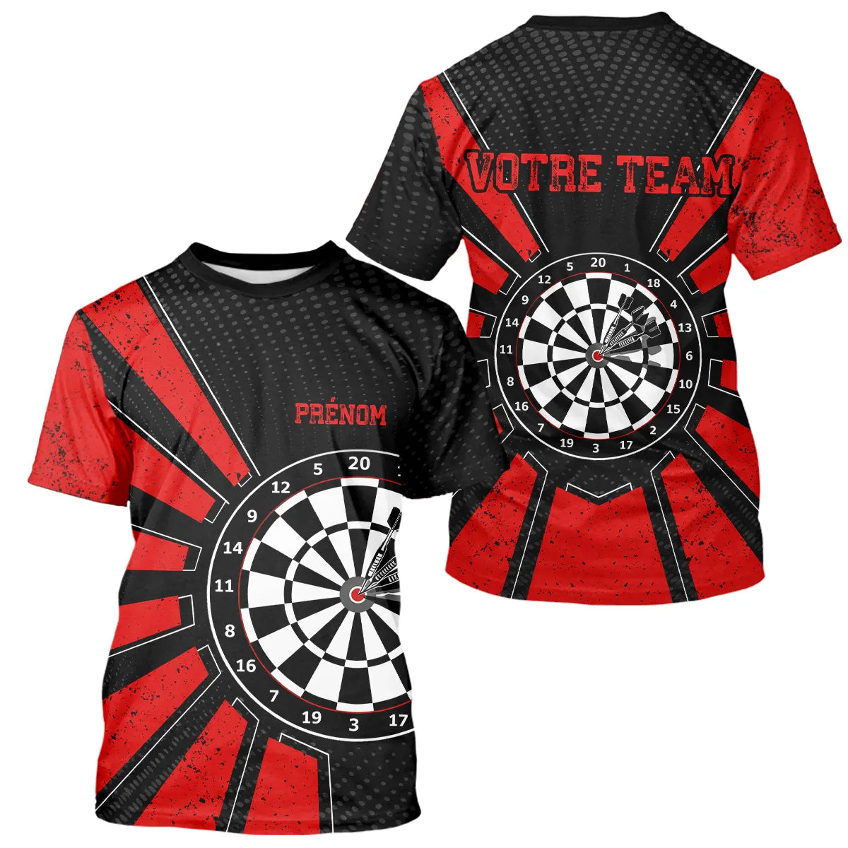 Polo Fléchettes Homme Femme - Cible Bullseye Noir Rouge - T-Shirt Homme