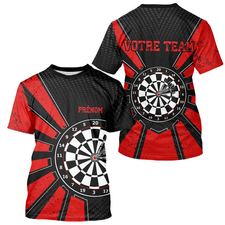 Polo Fléchettes Homme Femme - Cible Bullseye Noir Rouge - T-Shirt Homme