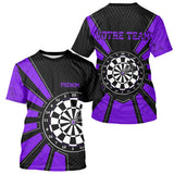 Polo Fléchettes Homme Femme - Cible Bullseye Noir Violet - T-Shirt Homme