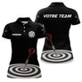 Polo Fléchettes Homme Femme - Cible Noir & Rouge Personnalisé - Polo Femme