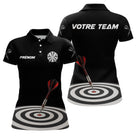 Polo Fléchettes Homme Femme - Cible Noir & Rouge Personnalisé - Polo Femme