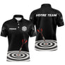 Polo Fléchettes Homme Femme - Cible Noir & Rouge Personnalisé - Polo Homme