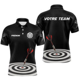 Polo Fléchettes Homme Femme - Cible Noir & Rouge Personnalisé - Polo Homme