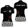 Polo Fléchettes Homme Femme - Cible Noir & Rouge Personnalisé - Polo Zippé Femme