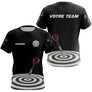 Polo Fléchettes Homme Femme - Cible Noir & Rouge Personnalisé - T-Shirt Femme