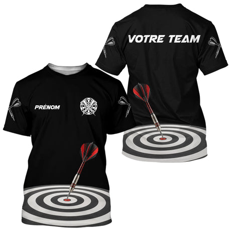 Polo Fléchettes Homme Femme - Cible Noir & Rouge Personnalisé - T-Shirt Homme
