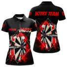 Polo Fléchettes Homme Femme - Design Sportif Noir & Rouge - Polo Femme
