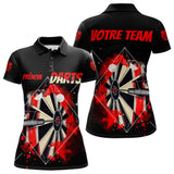 Polo Fléchettes Homme Femme - Design Sportif Noir & Rouge - Polo Femme