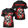 Polo Fléchettes Homme Femme - Design Sportif Noir & Rouge - T-Shirt Homme