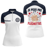 Polo Fléchettes Homme Femme - Je Peux Pas Personnalisé - Polo Zippé Femme