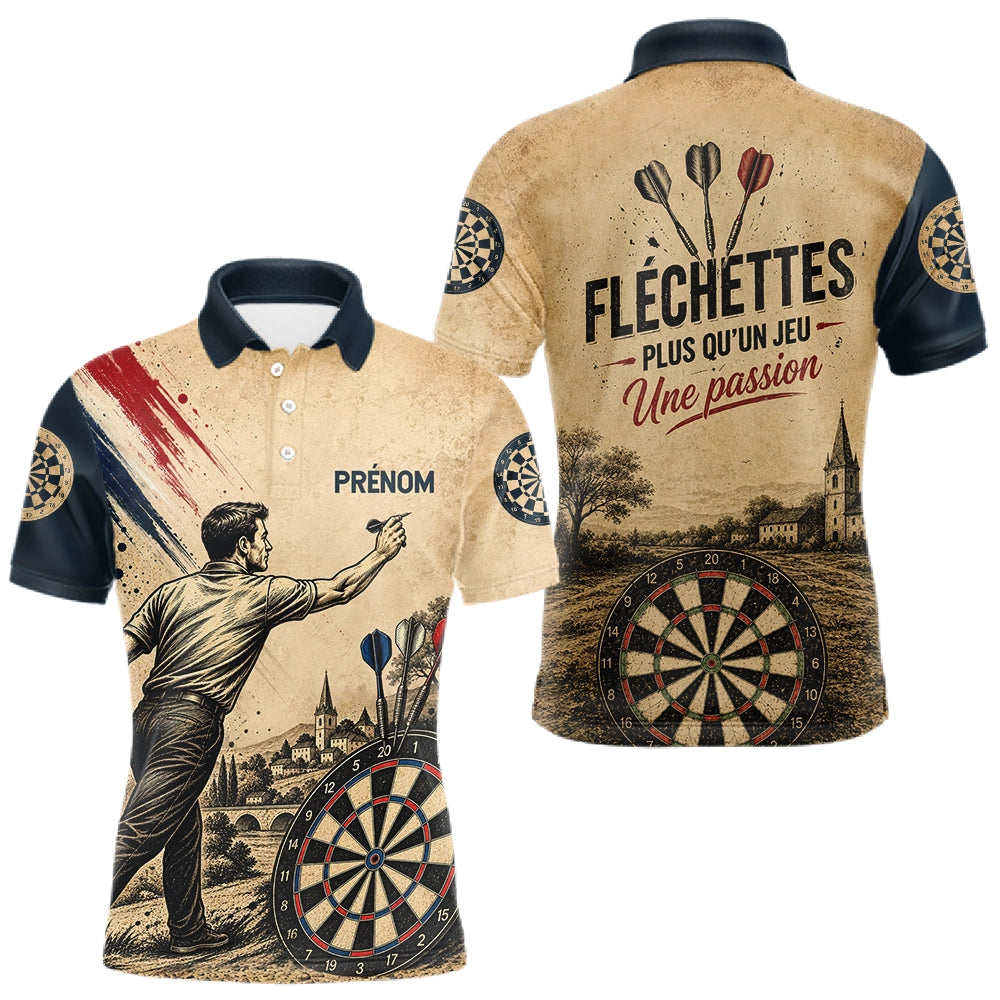 Polo Fléchettes Homme Femme - Personnalisé Vintage Beige - Polo Homme