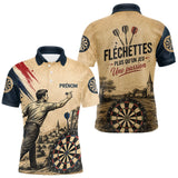 Polo Fléchettes Homme Femme - Personnalisé Vintage Beige - Polo Homme