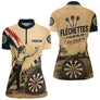 Polo Fléchettes Homme Femme - Personnalisé Vintage Beige - Polo Zippé Femme