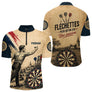 Polo Fléchettes Homme Femme - Personnalisé Vintage Beige - Polo Zippé Homme