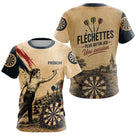 Polo Fléchettes Homme Femme - Personnalisé Vintage Beige - T-Shirt Femme