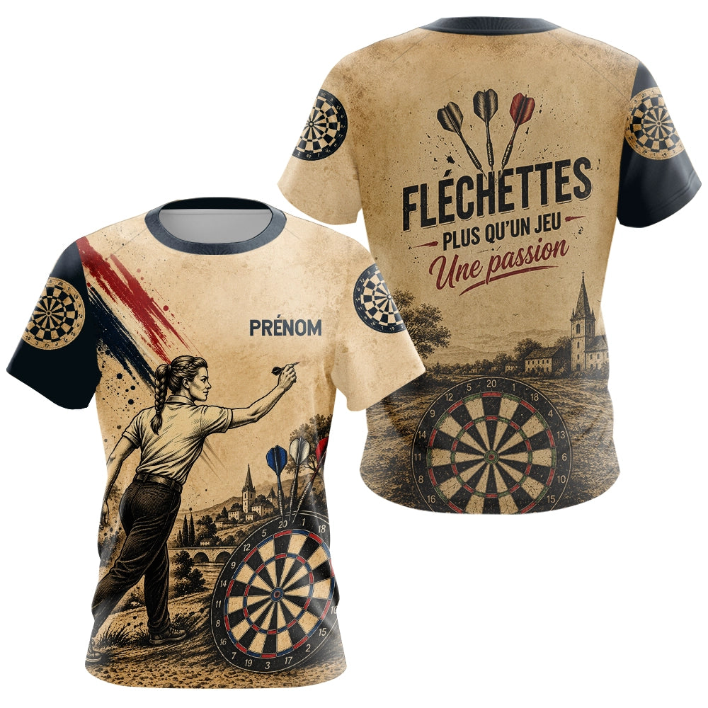 Polo Fléchettes Homme Femme - Personnalisé Vintage Beige - T-Shirt Femme