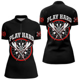 Polo Fléchettes Homme Femme Noir - Play Hard 180 - Polo Zippé Femme