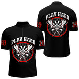 Polo Fléchettes Homme Femme Noir - Play Hard 180 - Polo Zippé Homme
