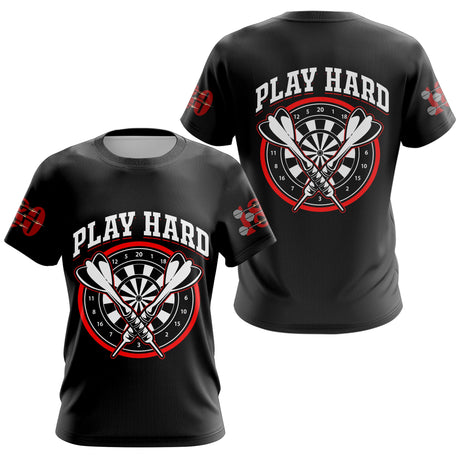Polo Fléchettes Homme Femme Noir - Play Hard 180 - T-Shirt Femme
