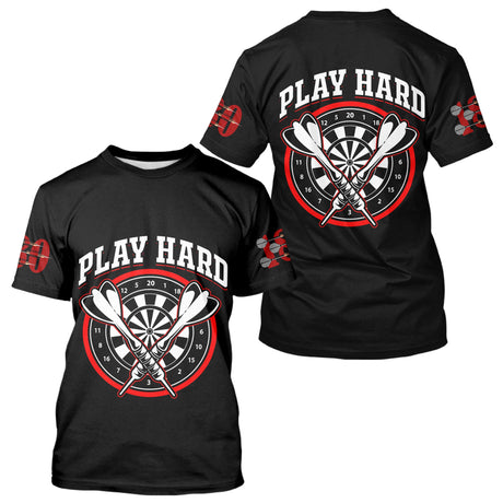 Polo Fléchettes Homme Femme Noir - Play Hard 180 - T-Shirt Homme