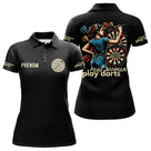 Polo Fléchettes Homme Femme Noir - Real Man Real Woman - Polo Femme