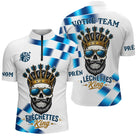 Polo Fléchettes King & Queen - Crâne Royal Bleu - Polo Zippé Homme